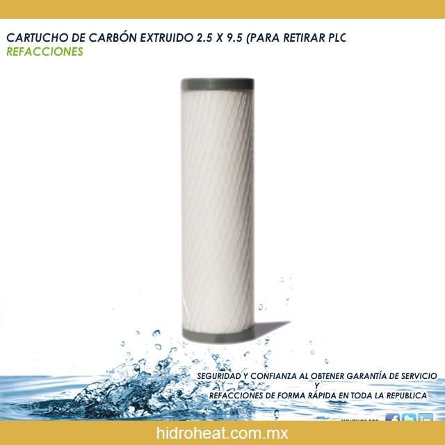 Venta de CARTUCHO DE CARBON EXTRUIDO 2.5 X 9.5 PARA RETIRAR PLOMO