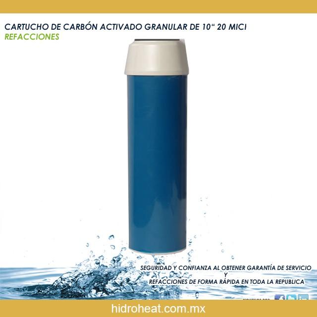 Venta de CARTUCHO DE CARBON ACTIVADO GRANULAR DE 10 PULGADAS 20 MICRAS