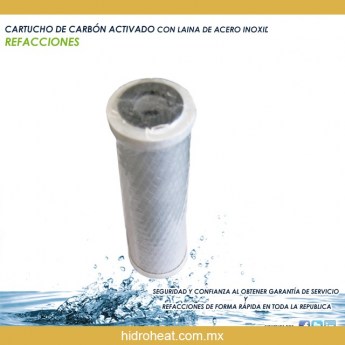 Venta de CARTUCHO DE CARBON ACTIVADO CON LAINA DE ACERO INOXIDABLE