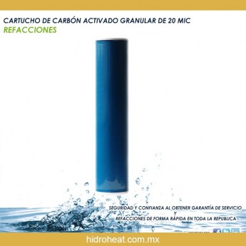 Venta de CARTUCHO DE CARBON ACTIVADO GRANULAR DE 20 MICRAS
