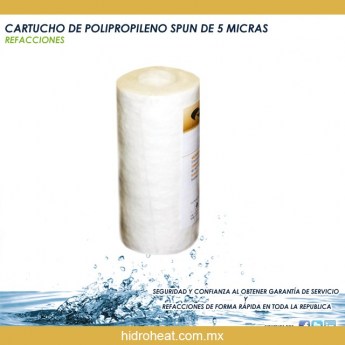 Venta de CARTUCHO DE POLIPROPILENO SPUN DE 5 MICRAS