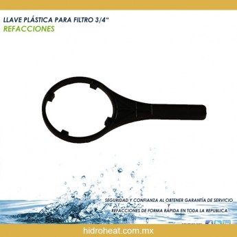 Venta de	LLAVE PLÁSTICA PARA FILTRO 3/4