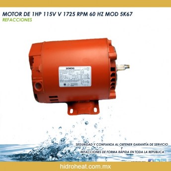 Venta de	MOTOR DE 1HP 115V V 1725 RPM 60 HZ MOD 5K673