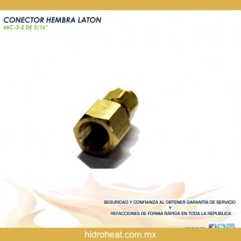 venta de refacciones para calentadores	CONECTOR HEMBRA LATON 66C 3 2 DE 3/16