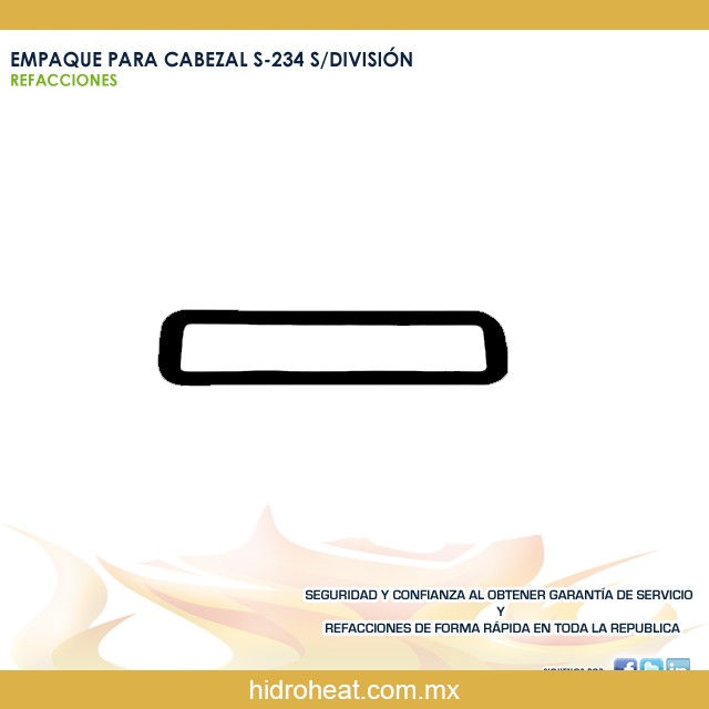 venta de refacciones para calentadores EMPAQUE PARA CABEZAL S - 234